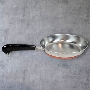 Vintage‎ Revere Ware 9" Copper Clad Bottom Frying Pan Sautee Pan Made in USA